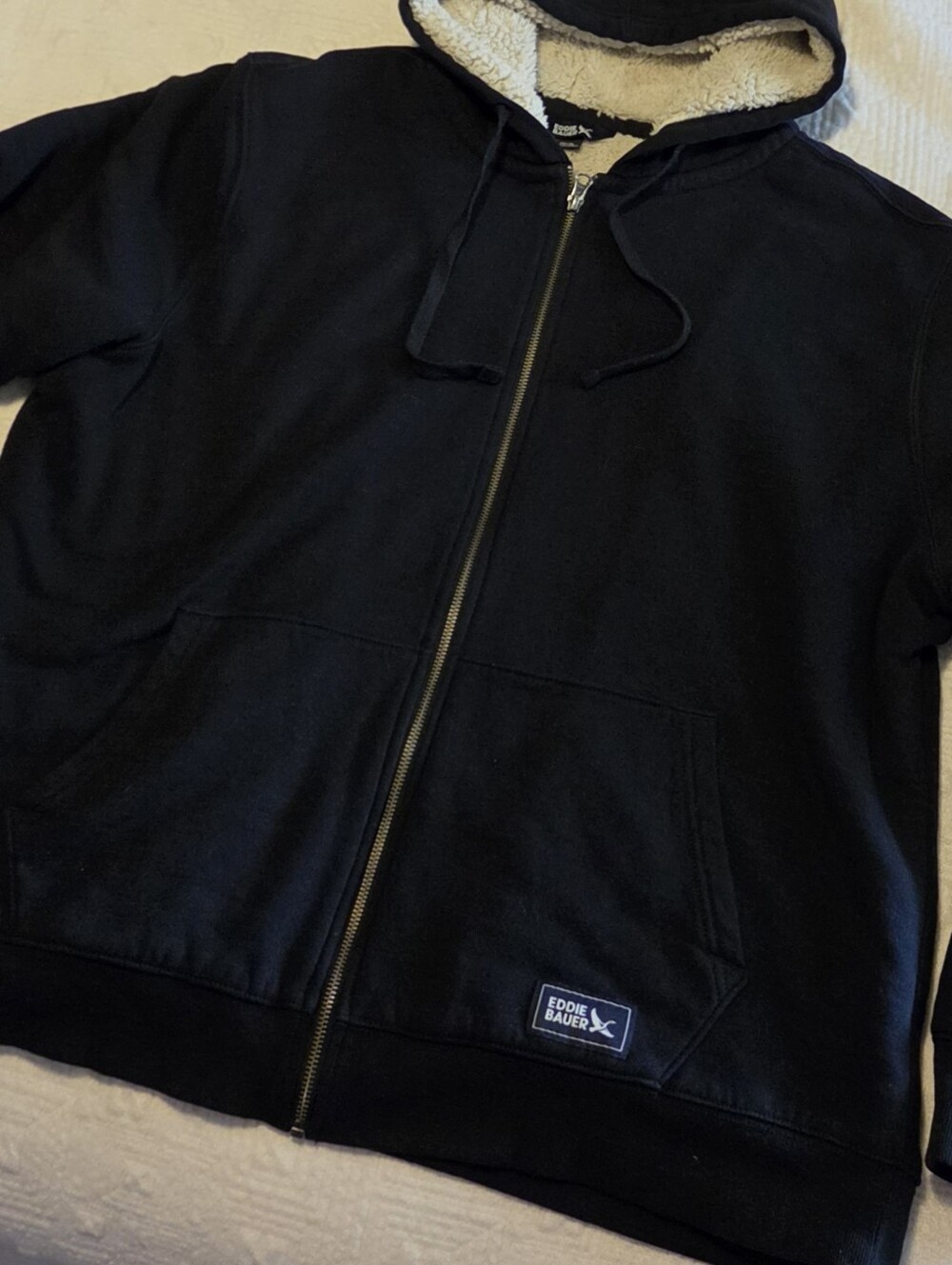 Eddie Bauer Sherpa-Lined Full-Zip Hoodie, Size XL